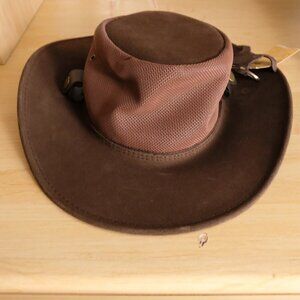 Jacaru Hat Cowboy Shady Lady Medium Brown Leather Mesh Outdoor Western Mens